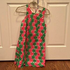 Lilly Pulitzer pink and green flower sundress